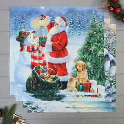 Набор салфеток сервировочных «Этель. Рождественский вечер», 40×40 см - 4 шт., 100% хлопок, саржа 190 г/м²