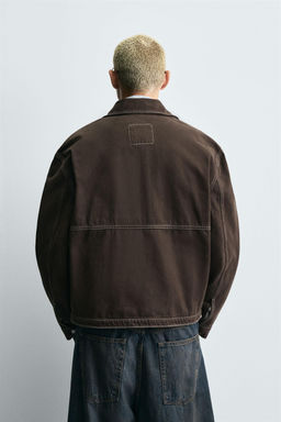 CONTRAST STITCH WASHED JACKET - Zara фото 3