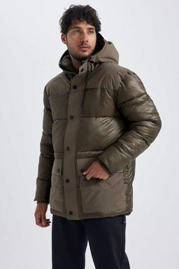 Пуховик стандартного кроя с капюшоном - Defacto фото 5