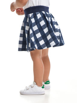 Юбка для девочки UD 1067 синяя клетка - Mini maxi фото 4