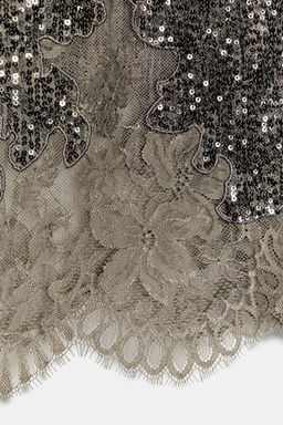 TOP TIRANTES LENTEJUELAS ZW COLLECTION / Plata oscuro