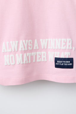 CAMISETA VARSITY TEXTO / Rosa / Blanco - Zara фото 5