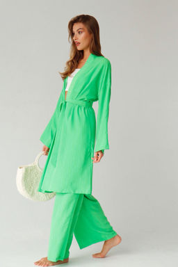 9389 Костюм из кимоно и брюк-палаццо салатовый - Martichelli фото 9