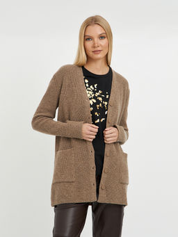 кардиган женский с накладными карманами