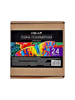 Набор глина полимерная запекаемая Calligrata, 24 по 20 г, с аксессуарами, в гофрокоробе