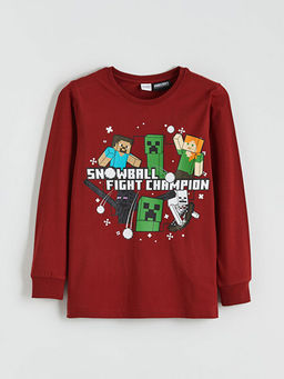 Minecraft Bask?l? Erkek ?ocuk Pijama Tak?m?