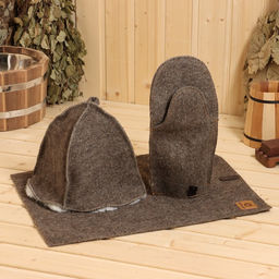 Набор для бани из овчины 3 предмета Здоровый дух