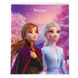 Цена за 19 шт. Тетрадь в клетку 18 листов, 5 видов МИКС, обложка мелованный картон, «Холодное сердце»