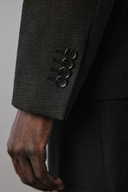 TEXTURED CHECK SUIT TROUSERS - Zara фото 17