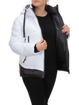 21068 WHITE Куртка зимняя женская FLANCE ROSE (200 гр. холлофайбера) - Фабричный китай фото 6