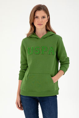 Женский зеленый базовый свитшот Неожиданная скидка в корзине