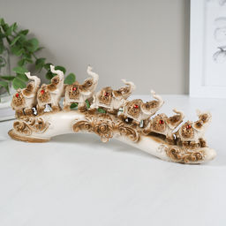 Статуэтка Слоны на бивне 12х32 см / QD5500-W /уп 48/белый - ГалеонТрейд фото 3