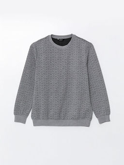 Bisiklet Yaka Uzun Kollu Erkek Sweatshirt