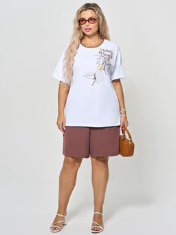 Футболка 0087-18 белый мрамор - Dora фото 22