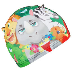 Шапочка для плавания детская ONLYTOP Swim «Зверята», тканевая, обхват 46-52 см