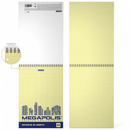 Цена за 2 шт. Блокнот на спирали ErichKrause MEGAPOLIS® Yellow Concept, А4, 80 листов, клетка, желтый внутренний блок, перфорация  фото 2
