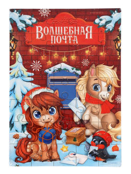 Пазл детский магнитный Новогодняя лошадка, 35 деталей - Лесная мастерская фото 6