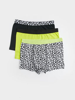 Bask?l? Pamuklu Erkek ?ocuk Boxer 3l?