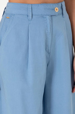 Kad_n Mavi Loose Fit Kanvas Pantolon