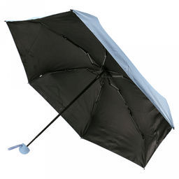 Зонт-мини механический Палитра UPF50+ ткань эпонж (полиэстер) + черное УФ-покрытие, 6 лучей, д/купола 90см, 5 сложений, 18см в сложенном виде, механизм против ветра, ручка с покрытием soft-touch, цвет голубой, 218гр (Китай) - Домашняя Мода фото 3
