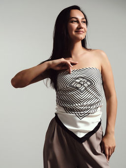 Платок женский MINAKU «Диагональ», молочный, размер 70×70 см