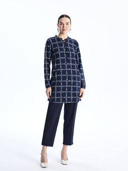 Ba?lamal? Yaka Desenli Kad?n Tunik