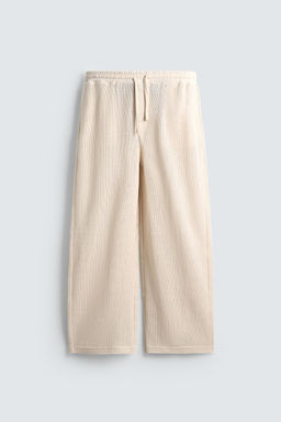 RELAXED FIT OPEN WEAVE TROUSERS - Zara фото 6