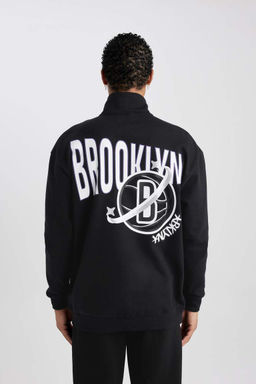DeFactoFit NBA Brooklyn Nets Толстовка с высоким воротником большого размера фото 10