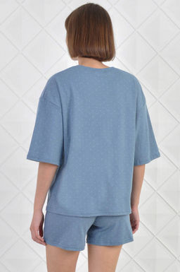 Арт. 9114 Пижама с шортами 42-50 (5 шт) Цвет:верх- грязно-голубой, низ- грязно-голубой - Калинка фото 4