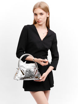 LACCOMA сумка Y2218-серебристый натуральная кожа полиэстер