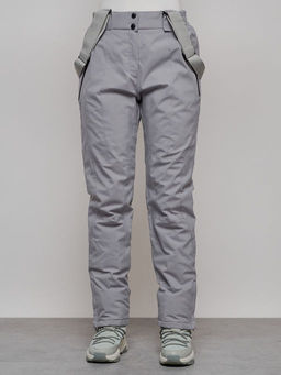 Полукомбинезон утепленный зимний горнолыжный светло-серого цвета