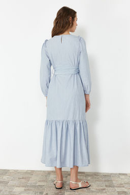 Ac?k Mavi Kusakl? Midi Denim Elbise TWOSS24EL01008 - Trendyolmilla фото 5