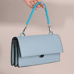 Ручка для сумки, бусы, d = 10 мм, 30 см, цвет голубой - Арт узор фото 5