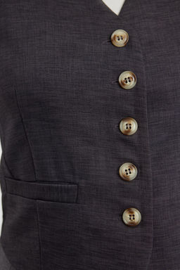 TRENDYOLMILLA Antrasit Basic Duz/ Crop Regular Dokuma Yelek TWOAW25YE00058 фото 4