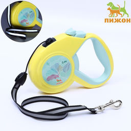 Рулетка Пижон с прорезиненной ручкой, 5 м, до 25 кг, трос, жёлто-серая