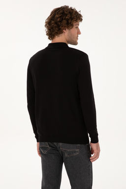 Erkek Slim Fit Polo Yaka Siyah Basic Kazak - U.s. polo assn фото 5