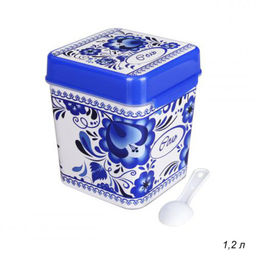 Банка с ложкой 1,2 л Флорель / М4826 /уп 12/ соль - Галеонтрейд фото 2