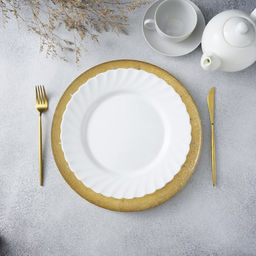 Тарелка подстановочная Magistro Бурлеск, d=33 см, стекло, золотая фото 5