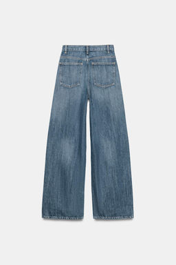 JEANS TRF WIDE LEG CINTURA CRUZADA TIRO ALTO / Azul / Gris - Zara фото 8