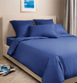 Постельное белье Моноспейс Семейный (2 пододеяльника) + 4 наволочки, темно-синий