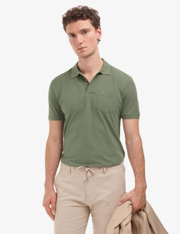 Haki Regular Fit %100 Pamuk K_vr_lmaz Polo Yaka Basic Ti__rt