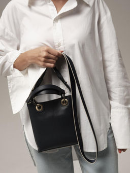 Сумка кожаная кросс-боди Deboro 30347 фиджи черный