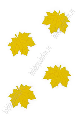 Лазерная вырубка из фетра Листик кленовый 3,7 см (10 шт) темно-желтый №821 - No name фото 2