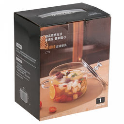 Салатник стеклянный Аврора 1,7л, д16см, h10см, основание д15см, общая h13,5см, стеклянная крышка с ободком из нержавеющей стали, пароотводом и деревянной ручкой, 2 ручки, в коробке (Китай) - Домашняя мода фото 4