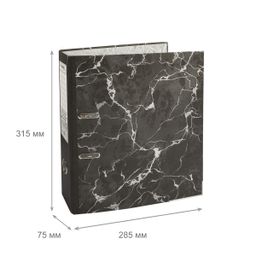 Expert Complete Регистратор под мрамор, мет.уг. 75 мм 50 шт. Classic Lite A4 арочный механ. (разб.) матовый черный EC101825