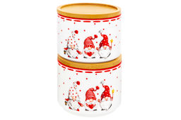 Банка д/хранения 250 мл 9,3*9,3*7 см Весёлые гномики + дер. крышка-подставка с крыш. с сил. уплот. - Elan gallery фото 5