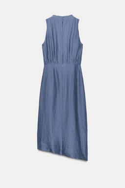 VESTIDO MIDI MANGA SISA CON LINO / Azul lavado - Zara фото 7