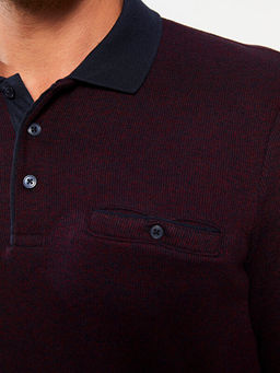 Polo Yaka Uzun Kollu Erkek Sweatshirt