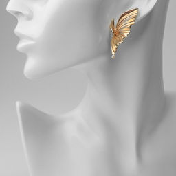 Серьги со стразами Бантики крылья, белые в золоте - Qf фото 3