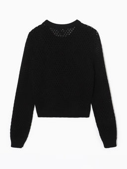 Джемпер сетка женский MIST Knitwear, размер 42 (S), чёрный
